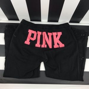 5 for $25 PINK VS Spellout Butt Black Sweat Pants